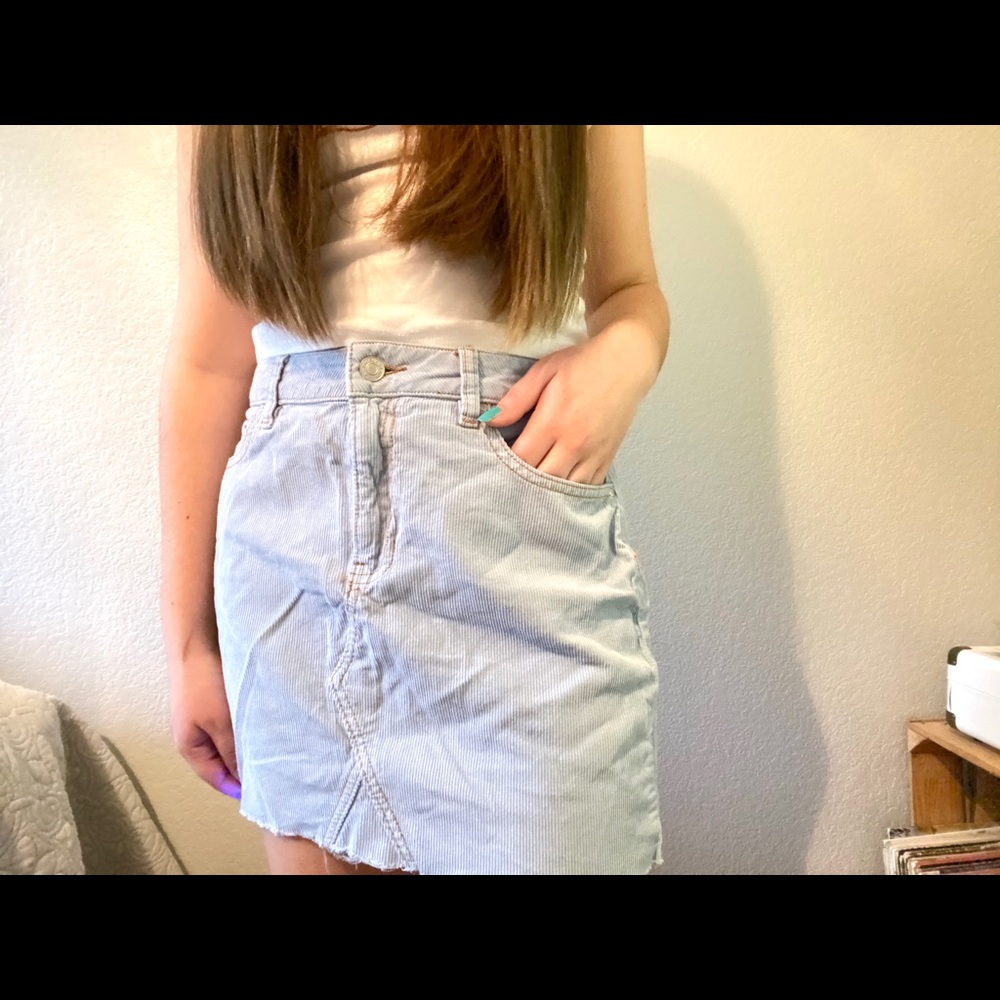 Light baby blue Corduroy Skirt